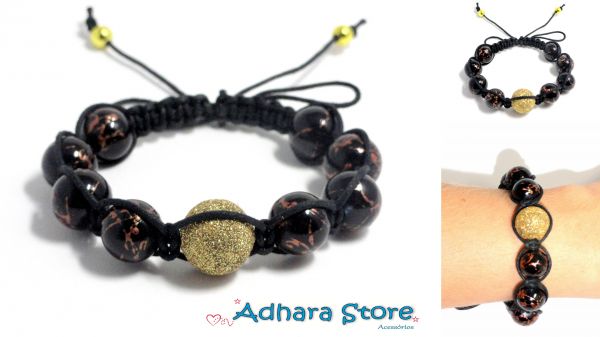 Pulseira Shamballa de murano marron